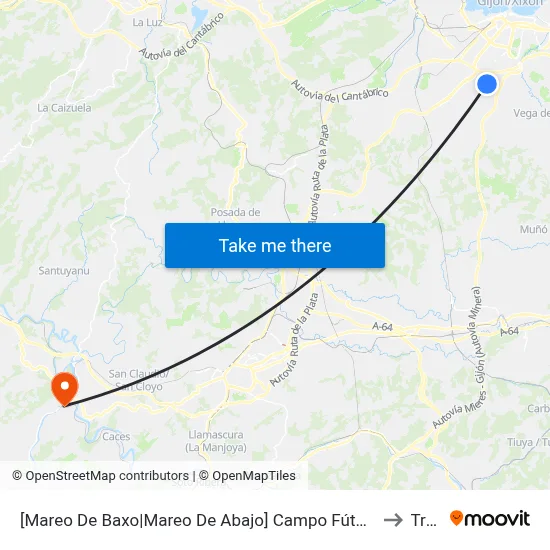 [Mareo De Baxo|Mareo De Abajo]  Campo Fútbol Federación [Cta 00919] to Trubia map