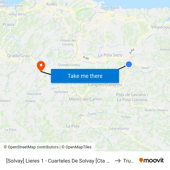 [Solvay]  Lieres 1 - Cuarteles De Solvay [Cta 00979] to Trubia map