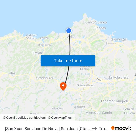 [San Xuan|San Juan De Nieva]  San Juan [Cta 01059] to Trubia map