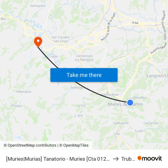 [Muries|Murias]  Tanatorio - Muries [Cta 01275] to Trubia map