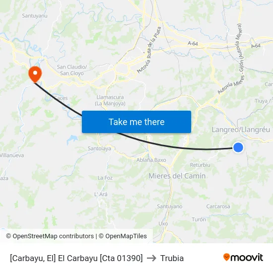 [Carbayu, El]  El Carbayu [Cta 01390] to Trubia map