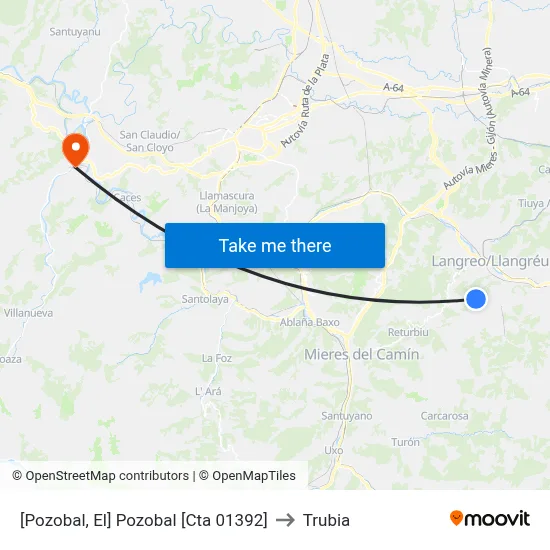 [Pozobal, El]  Pozobal [Cta 01392] to Trubia map
