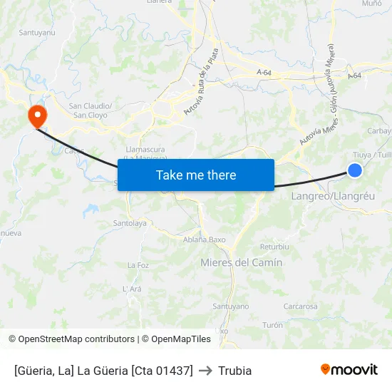 [Güeria, La]  La Güeria [Cta 01437] to Trubia map