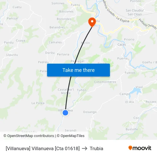 [Villanueva]  Villanueva [Cta 01618] to Trubia map