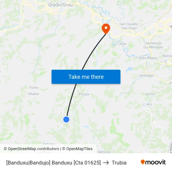 [Banduxu|Bandujo]  Banduxu [Cta 01625] to Trubia map