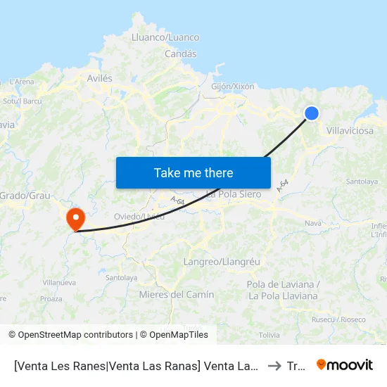 [Venta Les Ranes|Venta Las Ranas]  Venta Las Ranas [Cta 01885] to Trubia map