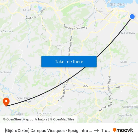 [Gijón/Xixón]  Campus Viesques - Epsig Intra [Cta 01898] to Trubia map