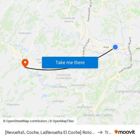 [Revuelta'L Coche, La|Revuelta El Coche]  Rotonda Argüelles [Cta 02041] to Trubia map