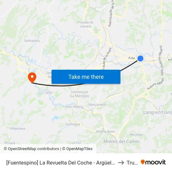 [Fuentespino]  La Revuelta Del Coche - Argüelles [Cta 02042] to Trubia map