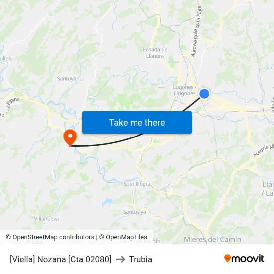 [Viella]  Nozana [Cta 02080] to Trubia map
