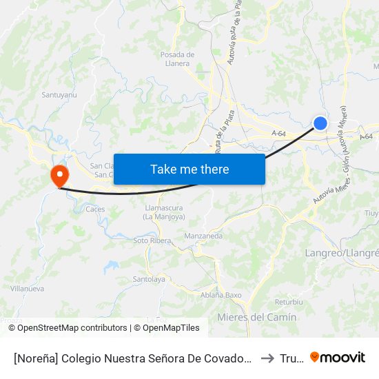 [Noreña]  Colegio Nuestra Señora De Covadonga [Cta 02090] to Trubia map