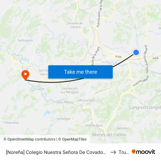 [Noreña]  Colegio Nuestra Señora De Covadonga [Cta 02090] to Trubia map