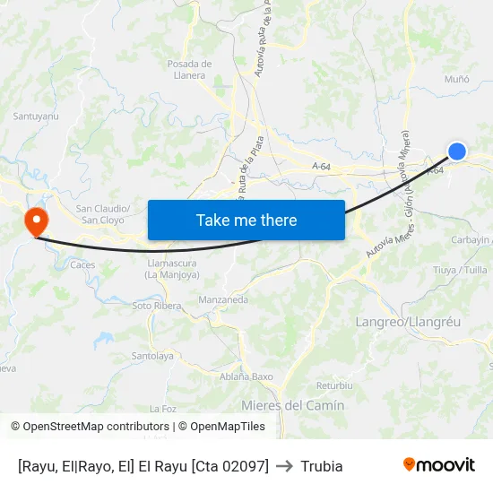 [Rayu, El|Rayo, El]  El Rayu [Cta 02097] to Trubia map