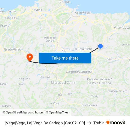 [Vega|Vega, La]  Vega De Sariego [Cta 02109] to Trubia map