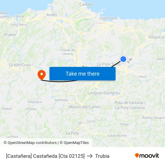 [Castañera]  Castañeda [Cta 02125] to Trubia map