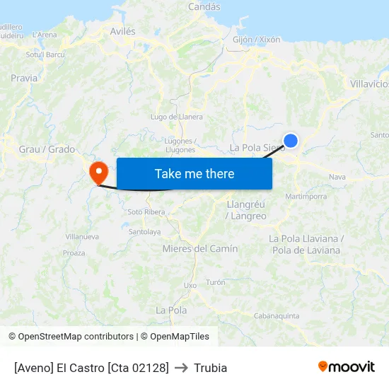 [Aveno]  El Castro [Cta 02128] to Trubia map