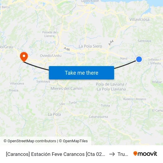 [Carancos]  Estación Feve Carancos [Cta 02160] to Trubia map
