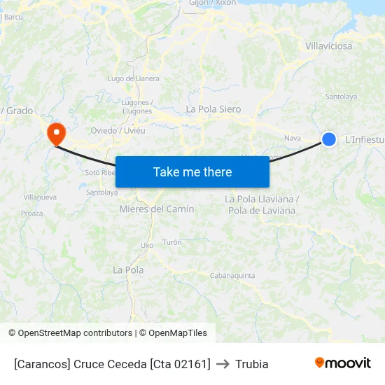 [Carancos]  Cruce Ceceda [Cta 02161] to Trubia map