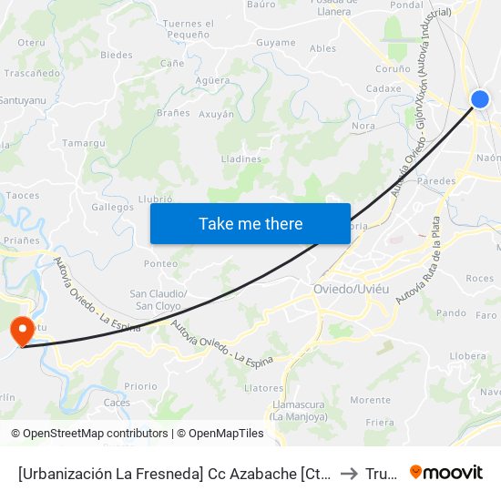 [Urbanización La Fresneda]  Cc Azabache [Cta 02334] to Trubia map