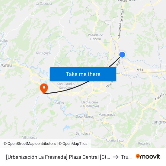 [Urbanización La Fresneda]  Plaza Central [Cta 02347] to Trubia map