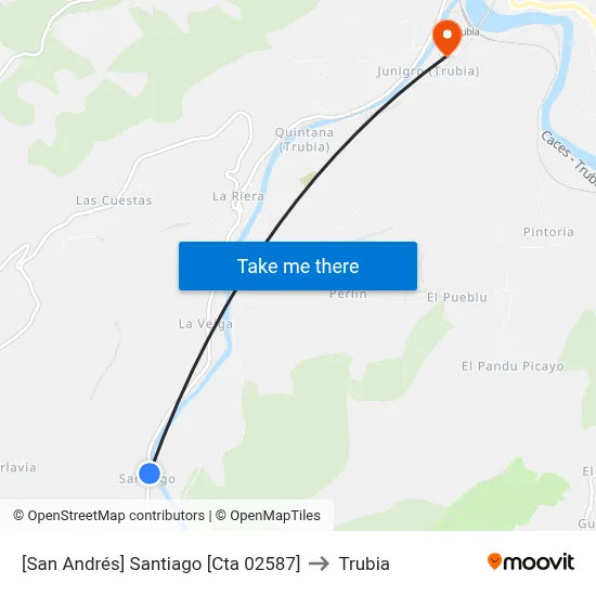 [San Andrés]  Santiago [Cta 02587] to Trubia map