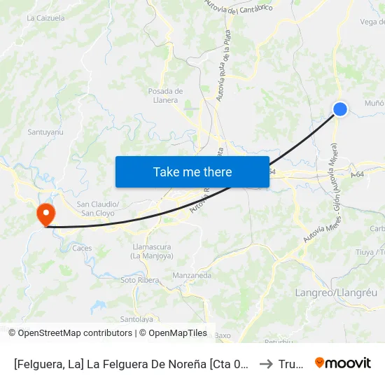 [Felguera, La]  La Felguera De Noreña [Cta 02766] to Trubia map