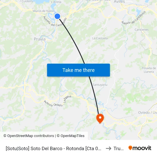 [Sotu|Soto]  Soto Del Barco - Rotonda [Cta 02910] to Trubia map