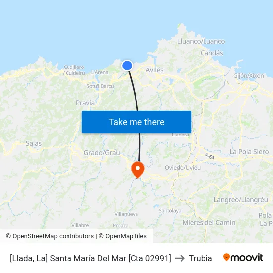 [Llada, La]  Santa María Del Mar [Cta 02991] to Trubia map