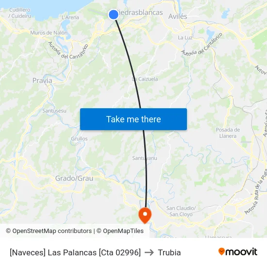 [Naveces]  Las Palancas [Cta 02996] to Trubia map