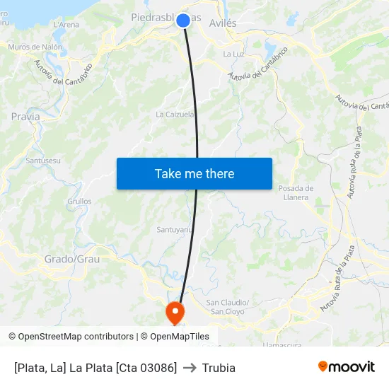 [Plata, La]  La Plata [Cta 03086] to Trubia map