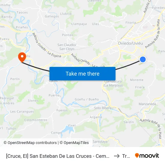 [Cruce, El]  San Esteban De Las Cruces - Cementerio [Cta 03314] to Trubia map