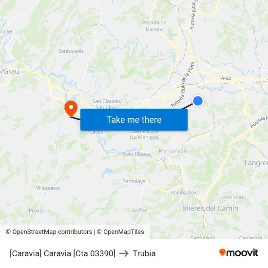 [Caravia]  Caravia [Cta 03390] to Trubia map