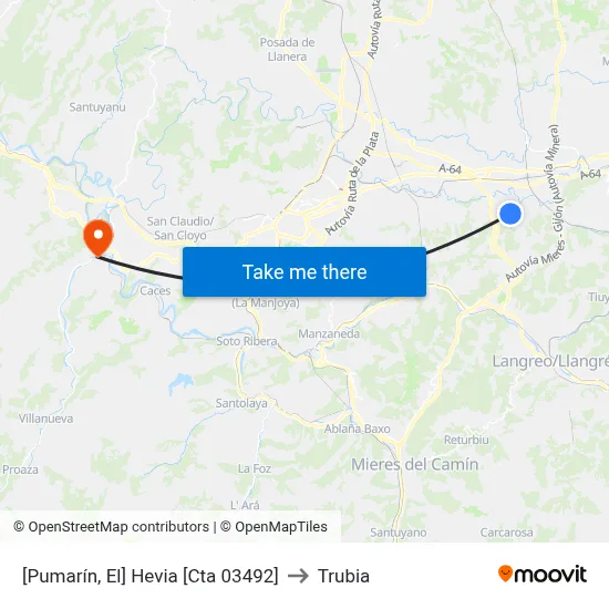 [Pumarín, El]  Hevia [Cta 03492] to Trubia map
