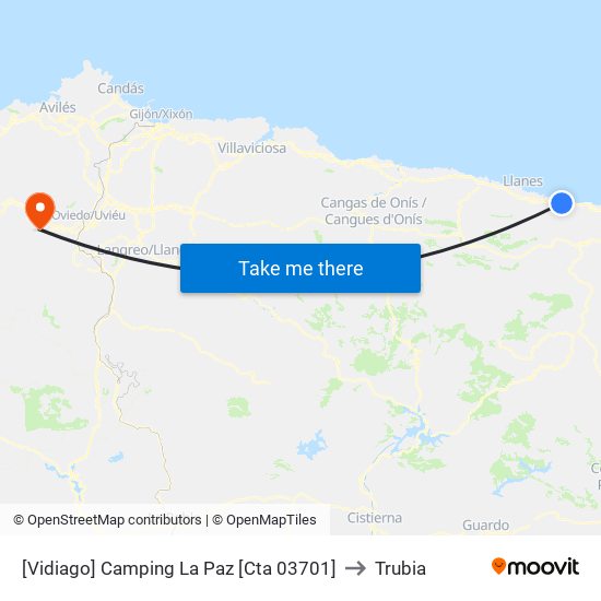 [Vidiago]  Camping La Paz [Cta 03701] to Trubia map