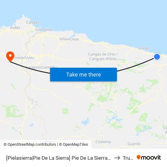 [Pielasierra|Pie De La Sierra]  Pie De La Sierra [Cta 03726] to Trubia map