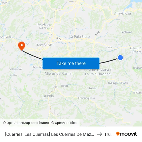 [Cuerries, Les|Cuerrias]  Les Cuerries De Maza [Cta 03797] to Trubia map