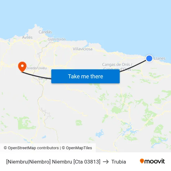 [Niembru|Niembro]  Niembru [Cta 03813] to Trubia map