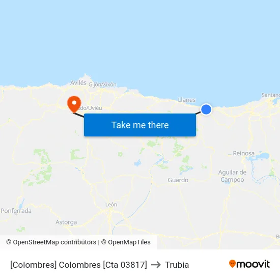 [Colombres]  Colombres [Cta 03817] to Trubia map
