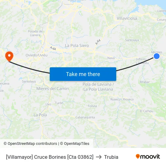 [Villamayor]  Cruce Borines [Cta 03862] to Trubia map