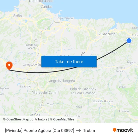[Pivierda]  Puente Agüera [Cta 03897] to Trubia map