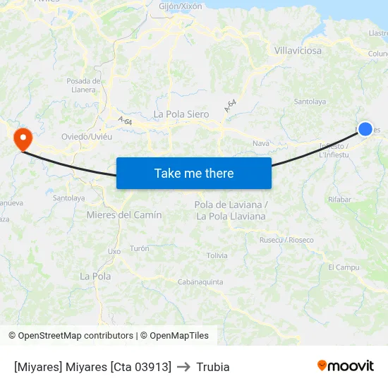 [Miyares]  Miyares [Cta 03913] to Trubia map