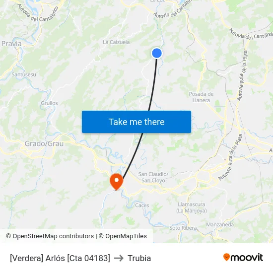 [Verdera]  Arlós [Cta 04183] to Trubia map
