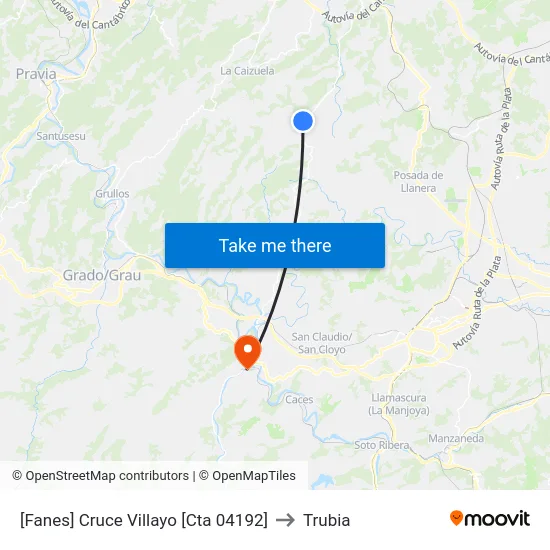 [Fanes]  Cruce Villayo [Cta 04192] to Trubia map