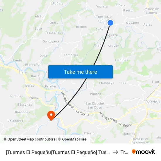 [Tuernes El Pequeñu|Tuernes El Pequeño]  Tuernes El Pequeñu [Cta 04202] to Trubia map