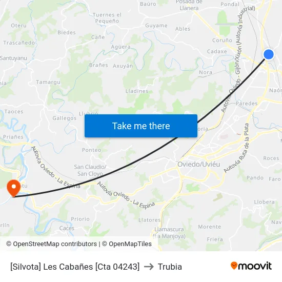 [Silvota]  Les Cabañes [Cta 04243] to Trubia map