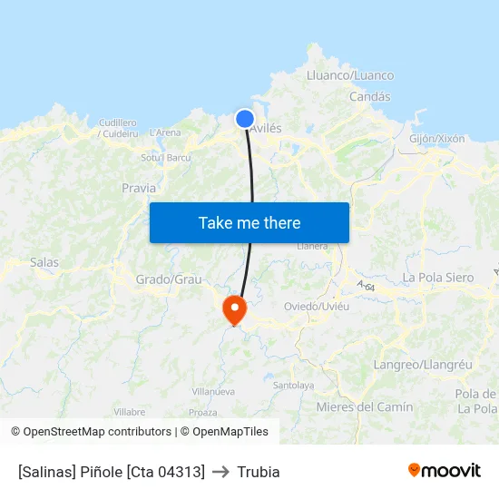 [Salinas]  Piñole [Cta 04313] to Trubia map