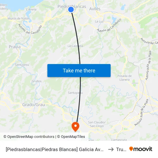 [Piedrasblancas|Piedras Blancas]  Galicia Avda [Cta 04354] to Trubia map