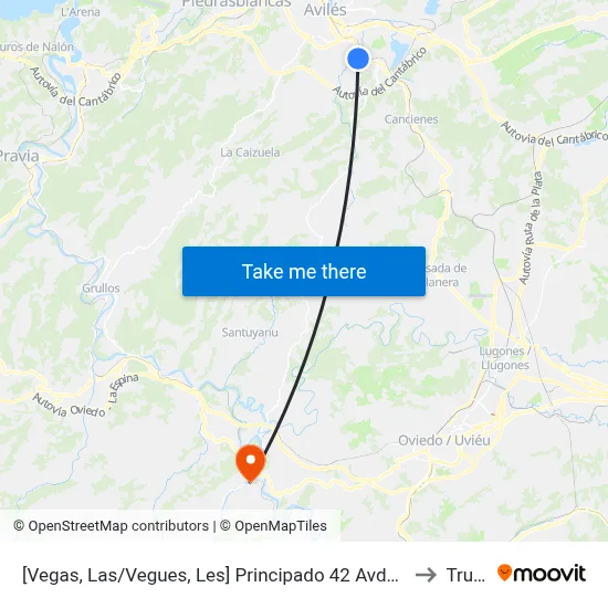 [Vegas, Las/Vegues, Les]  Principado 42 Avda [Cta 04367] to Trubia map