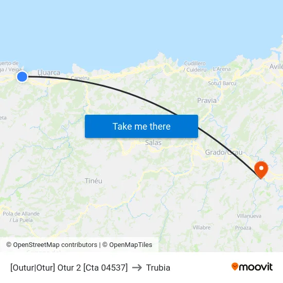 [Outur|Otur]  Otur 2 [Cta 04537] to Trubia map