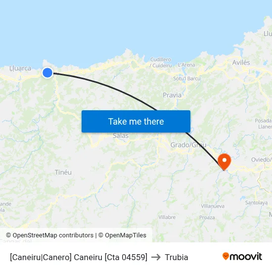 [Caneiru|Canero]  Caneiru [Cta 04559] to Trubia map
